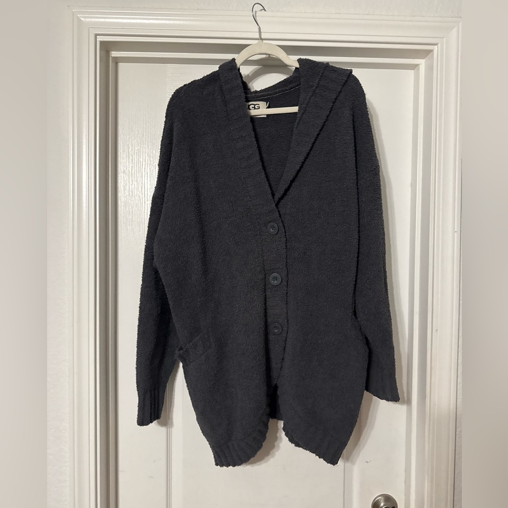 Women’s UGG Oversized Cozy Charcoal Button-Up Cardigan